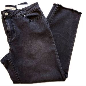 Est. 1946 Denim black wash shape-enhancing high rise straight ankle jeans 10